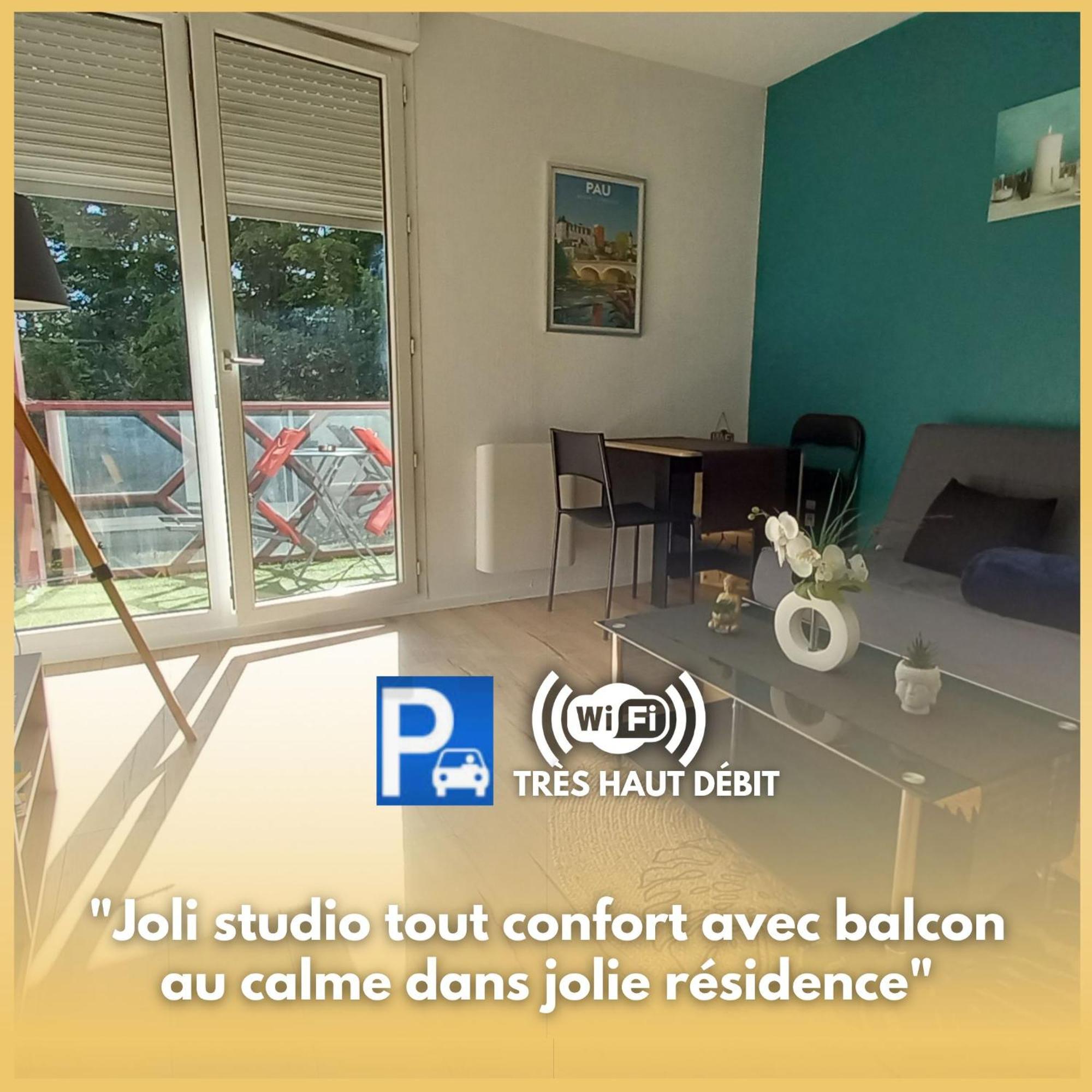 Le Petit Park-Studio-Terrasse- Piscine-Wifi Fibre Apartment Pau Luaran gambar